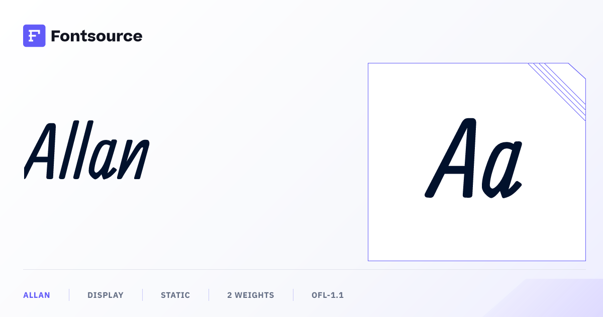 Allan — Font Details & License | Fontsource