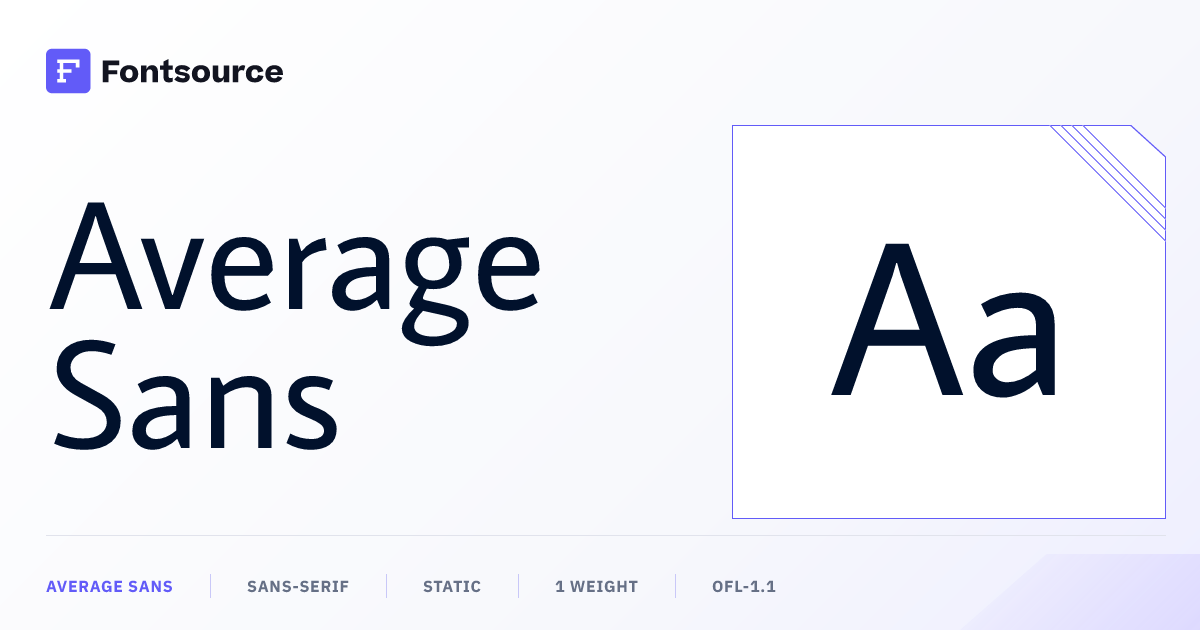 Average Sans — Font Details & License | Fontsource