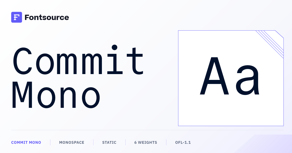 Commit Mono | Install | Fontsource