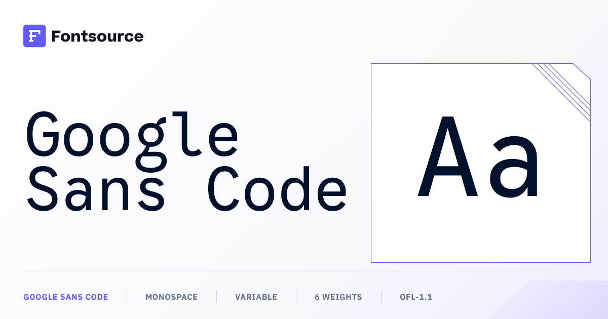 Google Sans Code | Install | Fontsource