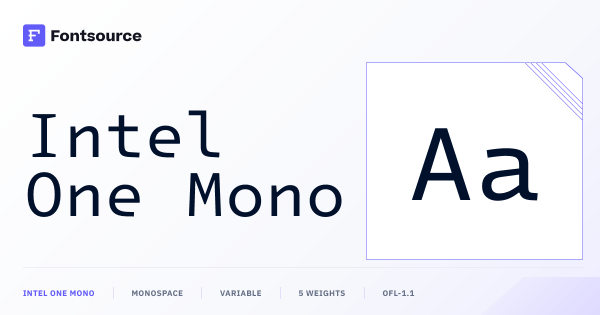 Intel One Mono | Fontsource