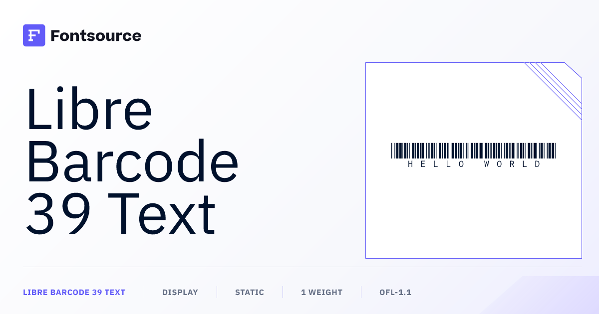 Libre Barcode 39 Text | Install | Fontsource