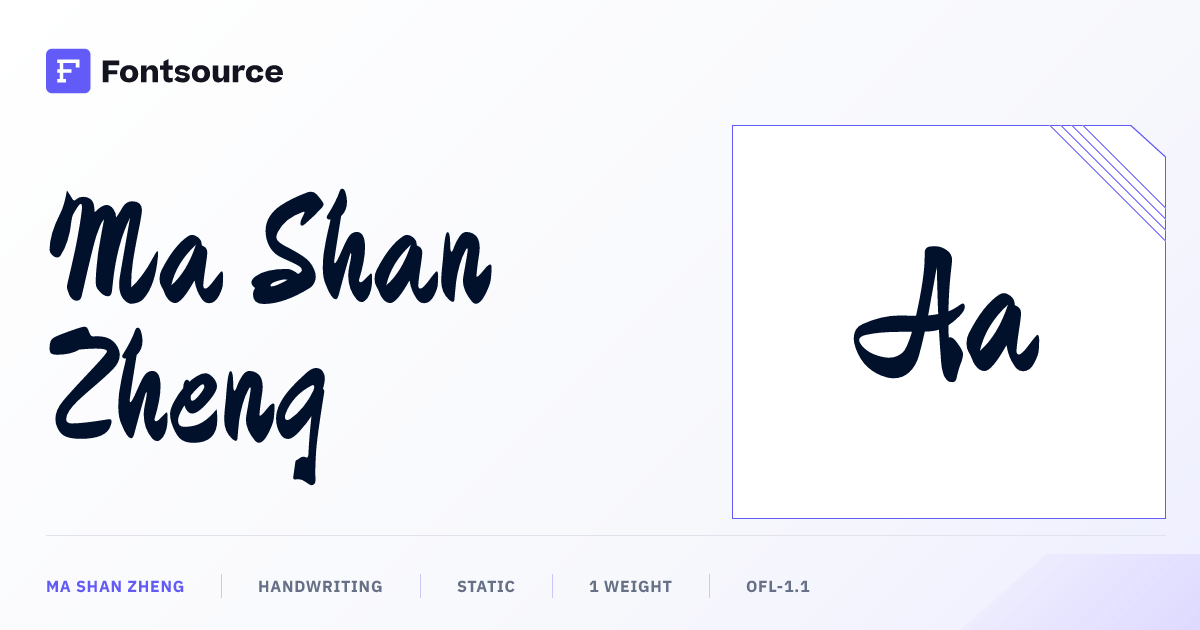 Ma Shan Zheng | Fontsource