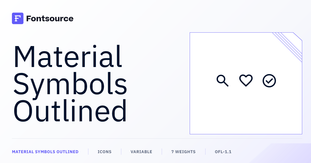 Material Symbols Outlined | Fontsource