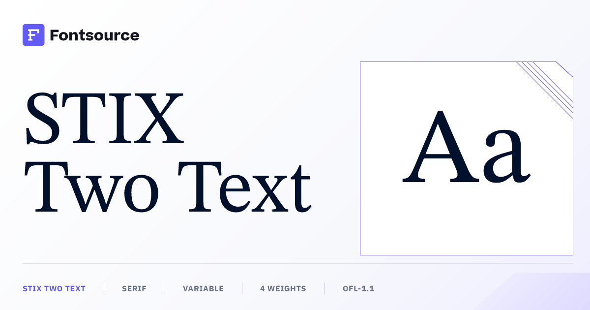 STIX Two Text | Install | Fontsource